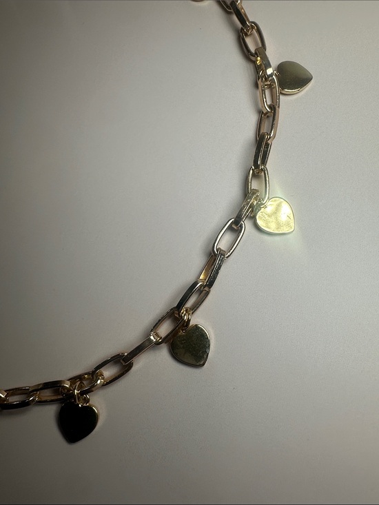 Jewelry - Gold Heart Charm Link Necklace - Women Jewelry